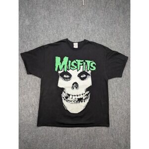 Vintage Misfits Glow in the Dark T Shirt Mens Adult 2XL Black 1997 big skull y2k